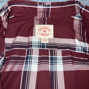 Brooks Brothers  Burgundy Plaid casual Shirt